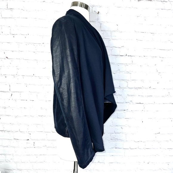 🚫SOLD!|•[BLANKNYC]•| Draped Full Zip Faux Leather Snakeskin Cardigan + Cotton - Picture 6 of 16